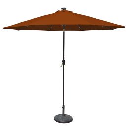 9 Foot Octagonal Olefin Market Umbrella with Auto-Tilt Terra Cotta
