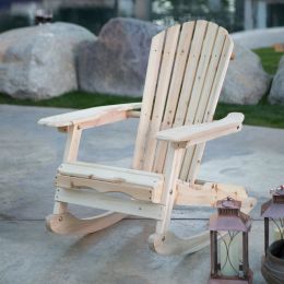 Patio Porch All Weather Indoor / Outdoor Natural Adirondack Rocking Chair