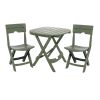 3-Piece Fast Fold Outdoor Furniture Bistro Set in Sage Green