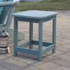 Outdoor Deck Patio Side Table in Blue Green Resin Wood-look Finish