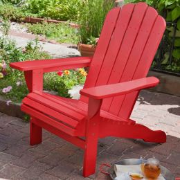 Environmentally Friendly Weather Resistant Eucalyptus Wood Adirondack Chair in Red