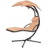 Beige Outdoor Modern Hammock Canopy Porch Swing Lounge Chair