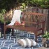 4-Ft Outdoor Garden Bench in Dark Brown Weather Resistant Wood Finish