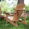 Solid Oak Wood Adirondack Chair with Linseed Oil Finish