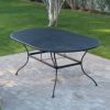 Oval 72 x 42 inch Black Wroght Iron Outdoor Patio Dining Table
