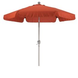 Brick Red 7.5-Ft Patio Umbrella with 3-Way Push Button Tilt and Metal Pole in Champagne Finish