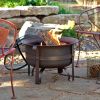 23-inch Heavy Duty Steel Fire Pit Cauldron with Stand and Cover