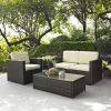 3-Piece Outdoor Patio Furniture Set with Chair Loveseat and Cocktail Table