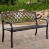 4-Ft Metal Garden Bench with Bronze Highlights over Antique Black Finish
