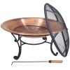Large 29-inch Outdoor Fire Pit in 100% Solid Copper with Screen Cover