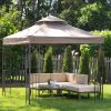 8-Ft x 8-Ft Steel Metal Frame Gazebo with Outdoor Weather Resistant Top Vent Canopy