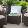 Outdoor Wicker Resin 3-Piece Patio Furniture Set with 2 Chairs and Cooler Storage Side Table