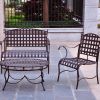 3-Piece Wrought Iron Patio Furniture Lounge Seating Group Set