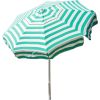 6 Ft Jade Green White Stripe Drape Umbrella Manual Lift with Tilt