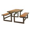 Metal and Wood Park Style Bench for Outdoor Patio Lawn Garden
