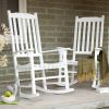 Set of 2 - Indoor/Outdoor Patio Porch White Slat Rocking Chairs