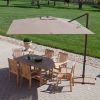 Modern 8.5-Ft Offset Cantilever Square Patio Umbrella  with Mocha Shade