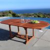 Outdoor Eucalyptus Wood Oval Extention Table with Foldable Butterfly