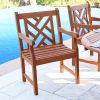Outdoor Eucalyptus Dining Set with Bench, 2 Chairs, and Table