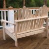 2-Seat Adirondack Style Outdoor Cedar Wood Garden Bench