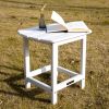 Outdoor Adirondack Side Table,Weather Resistant Coffee End Table for Patio,Easy to Assemble (Rectangle - White) On-Site