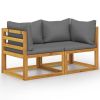 2-seater Patio Bench with Dark Gray Cushions
