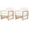Garden Chairs 2 pcs with Cushions and Pillows Bamboo