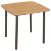 Garden Table 31.5"x31.5"x28.3" Solid Acacia Wood and Steel