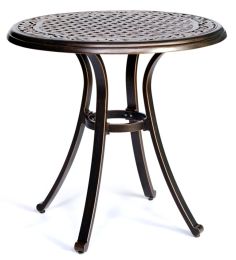 Bistro Table, Square Cast Aluminum Round Outdoor Patio Dining Table 28" Dia x 28.6" Height
