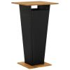 Bar Table Black 23.6"x23.6"x43.3" Poly Rattan and Solid Acacia Wood