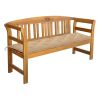 Patio Bench with Cushion 61.8'' Solid Acacia Wood