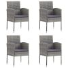 Patio Chairs 4 pcs Poly Rattan Anthracite