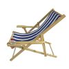 Outdoor Poplar Hanging Chair Wide Blue Stripes armrest with cup holder