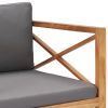 Patio Chair with Dark Gray Cushions Solid Teak Wood