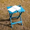 Quick-Fold Side Table,Portable Outdoor Weather Resistant End Table for Patio Balcony Backyard,No Assemble (Blue)
