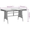 Patio Table Gray 51.2"x27.6"x28.3" Poly Rattan & Solid Acacia Wood