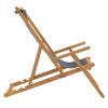 Folding Beach Chair Solid Wood Teak Gray