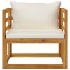 Patio Chair with Cream Cushions Solid Acacia Wood