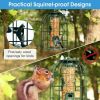 Outdoor Metal Seed Guard Deterrent Squirrel-Proof Caged Tube Wild Bird Feeder