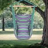 Free shipping Distinctive Cotton Canvas Hanging Rope Chair with Pillows Green YJ