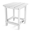 Outdoor Adirondack Side Table,Weather Resistant Coffee End Table for Patio,Easy to Assemble (Rectangle - White) On-Site