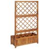 Raised Bed with Trellis 33.5"x15"x59.1" Solid Acacia Wood