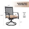 Outdoor Swivel Chairs Set of 2 Patio Metal Dining Rocker Chair with Cushion Surports 300 lbs for Garden Backyard Poolside,Black (2pcs Black-Lattice)