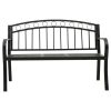 Patio Bench with a Table 49.2" Steel Black