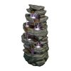 Outdoor Fountain 40.5inches High Rocks Outdoor Water Fountain with LED Lights