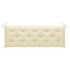 Batavia Bench with Cream White Cushion 59.1" Solid Teak Wood