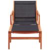 Patio Chair with Footrest Solid Eucalyptus Wood and Textilene