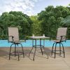 Outdoor 30" Swivel Bar Stools Patio Sling Bar Chairs, Set of Two