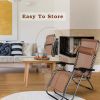 Zero Gravity Reclining Lounge Patio Chairs, 2PC, Brown