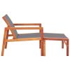 Patio Chair with Footrest Solid Eucalyptus Wood&Textilene